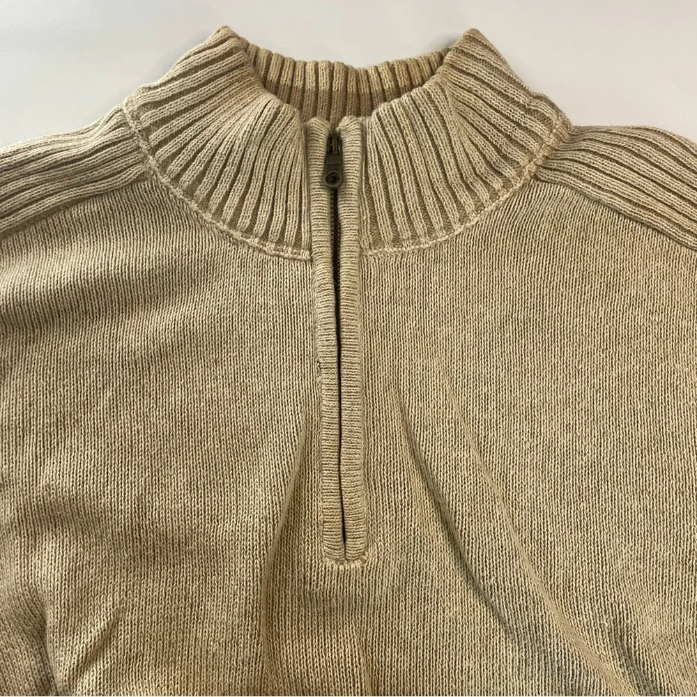 GHBASS Earth XXL Raime/ Cotton Blend Men’s Tan Turtleneck Zip Pullover Sweater